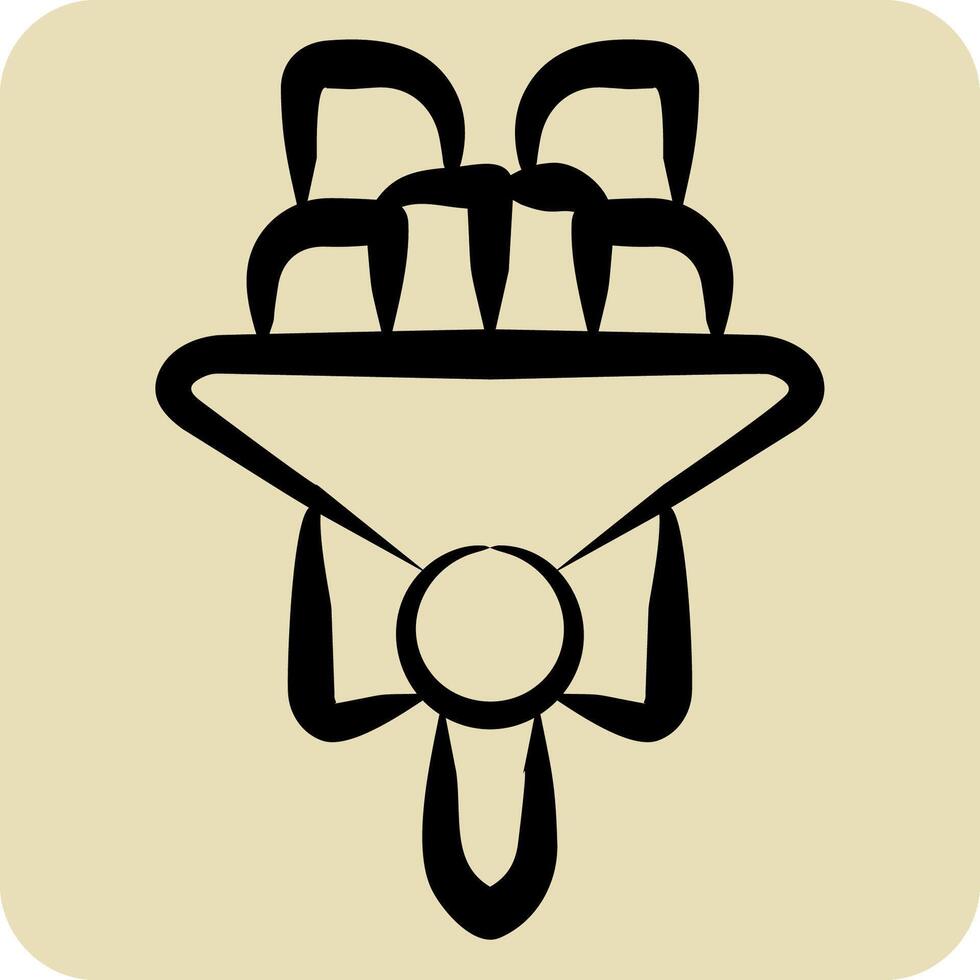 icona mazzo 2. relazionato per squillare simbolo. mano disegnato stile. semplice design modificabile. semplice illustrazione vettore