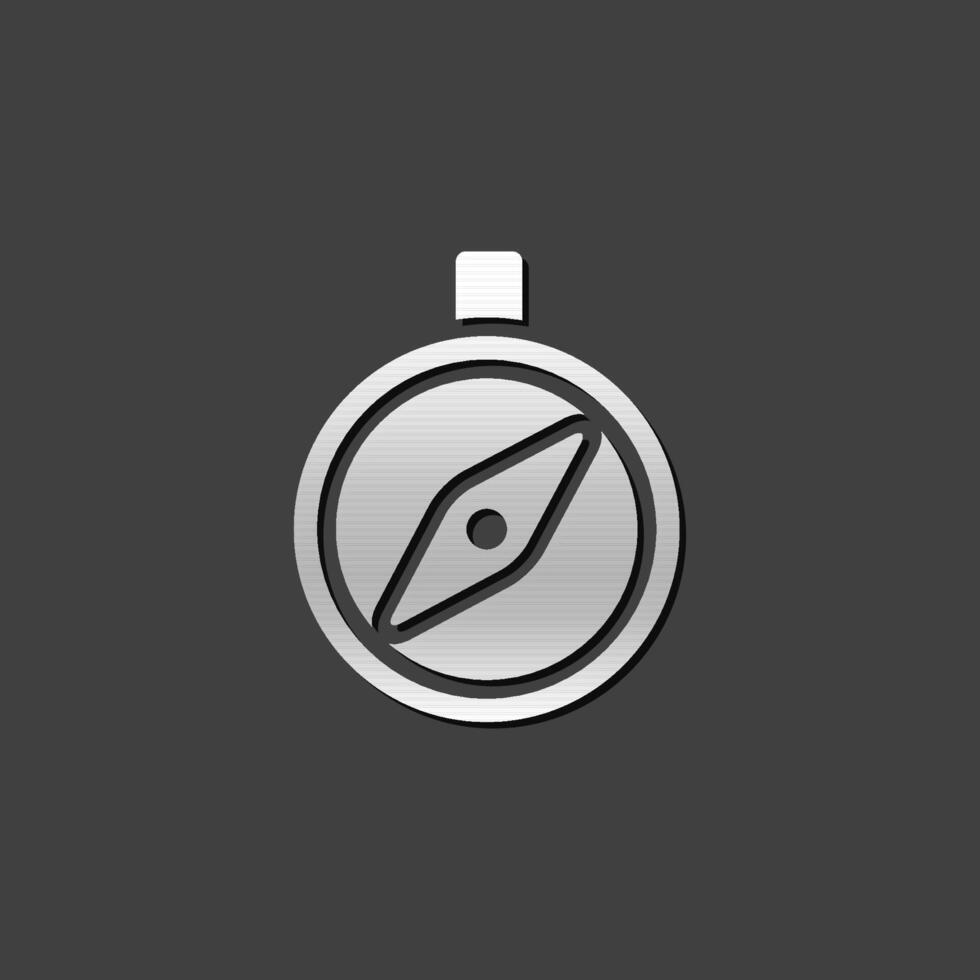 bussola icona nel metallico grigio colore stile. direzione nord Sud individuare vettore