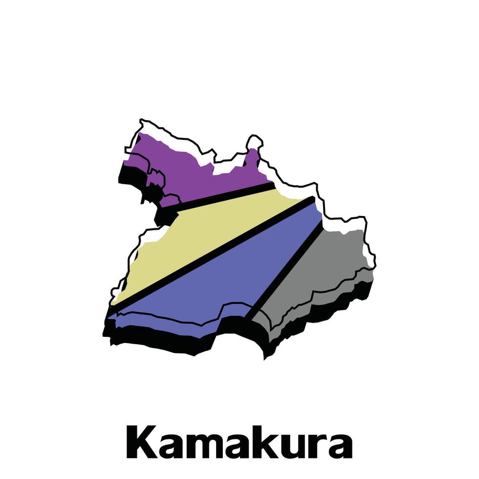 carta geografica di kamakura città - Giappone carta geografica e Infografica di province, politico mappe di Giappone, regione di Giappone per il tuo azienda vettore