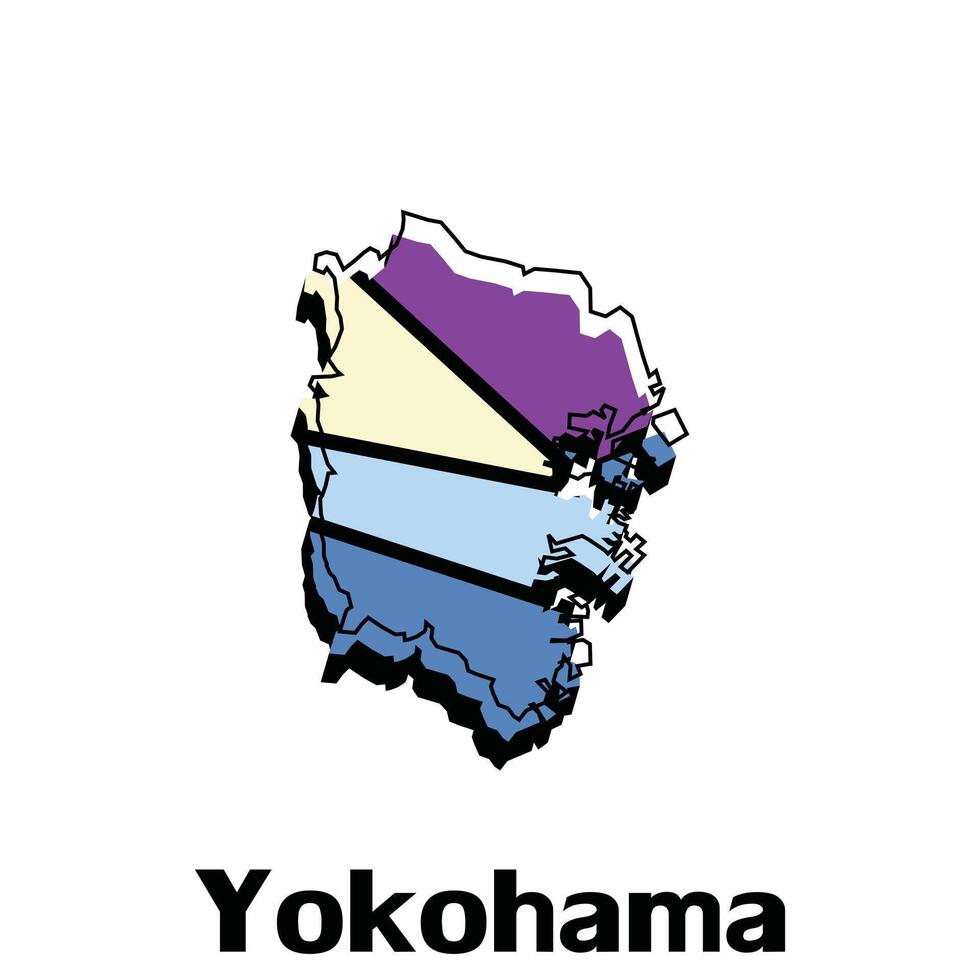 Yokohama carta geografica. vuoto vettore carta geografica di il nazione. frontiere di Giappone per il tuo infografica. vettore illustrazione. design modello