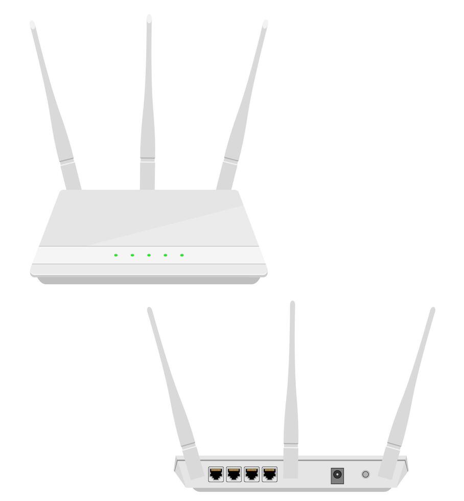 Wi-Fi router per Internet trasmissione vettore illustrazione isolato su bianca sfondo