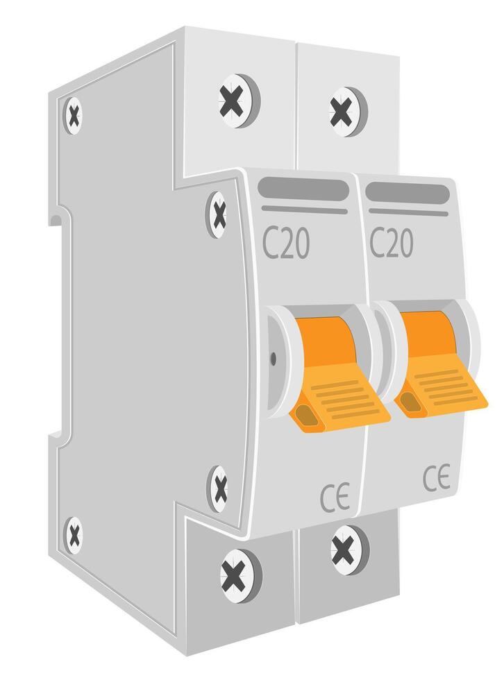 automatico elettrico interruttori circuito interruttore azione vettore illustrazione isolato su bianca sfondo