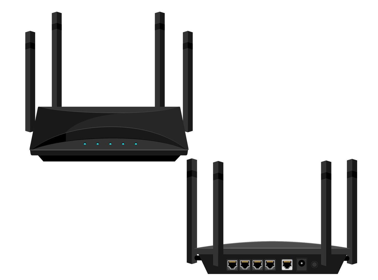 Wi-Fi router per Internet trasmissione vettore illustrazione isolato su bianca sfondo