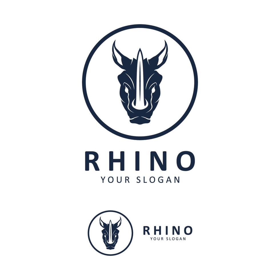 rinoceronte logo. rinoceronte icona. in via di estinzione animale simbolo. africano natura marca emblema. vettore illustrazione. Questo logo adatto per industriale, costruzione, sicurezza e costruzione aziende.