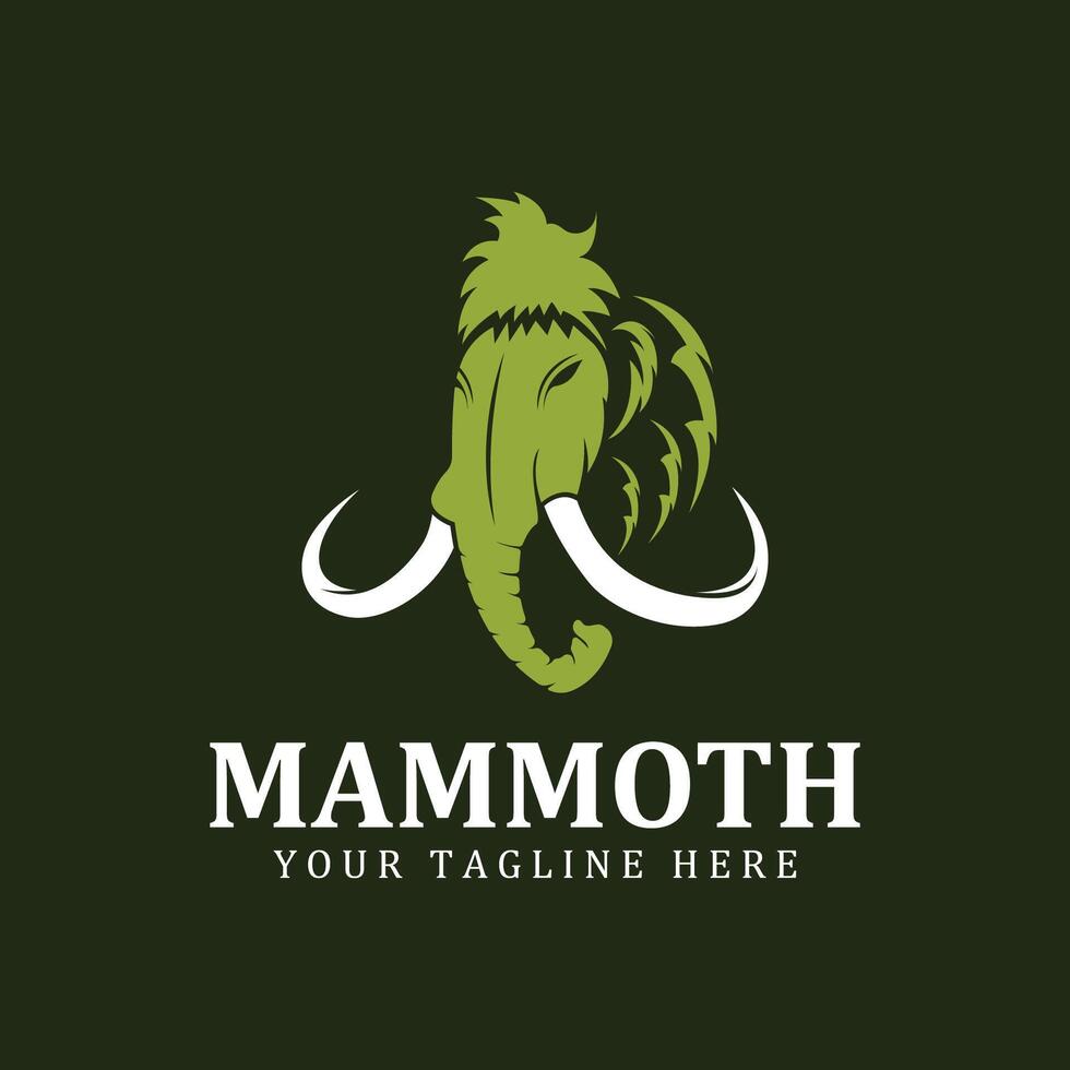 di lana mammut logo design modello con lungo zanne. creativo e unico iconico mammut logo. logo è un' progettato per sport tipi di aziende vettore