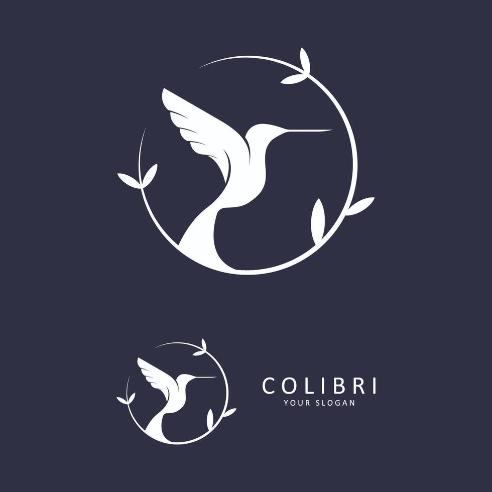 bellissimo semplice uccello colibri logo design vettore