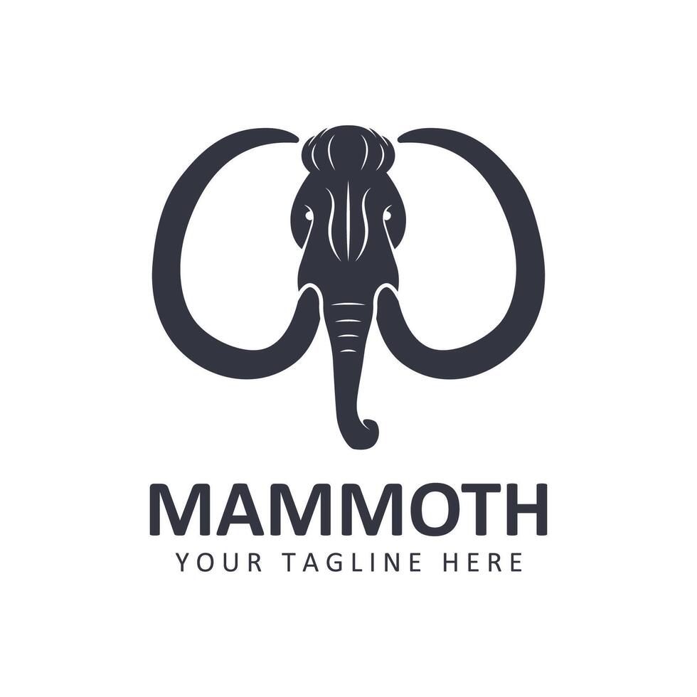 di lana mammut logo design modello con lungo zanne. creativo e unico iconico mammut logo. logo è un' progettato per sport tipi di aziende vettore