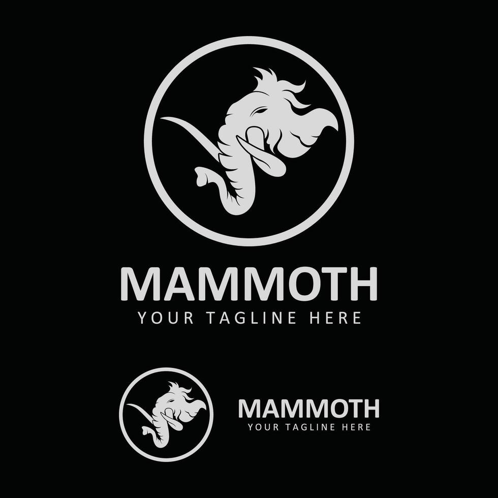 di lana mammut logo design modello con lungo zanne. creativo e unico iconico mammut logo. logo è un' progettato per sport tipi di aziende vettore