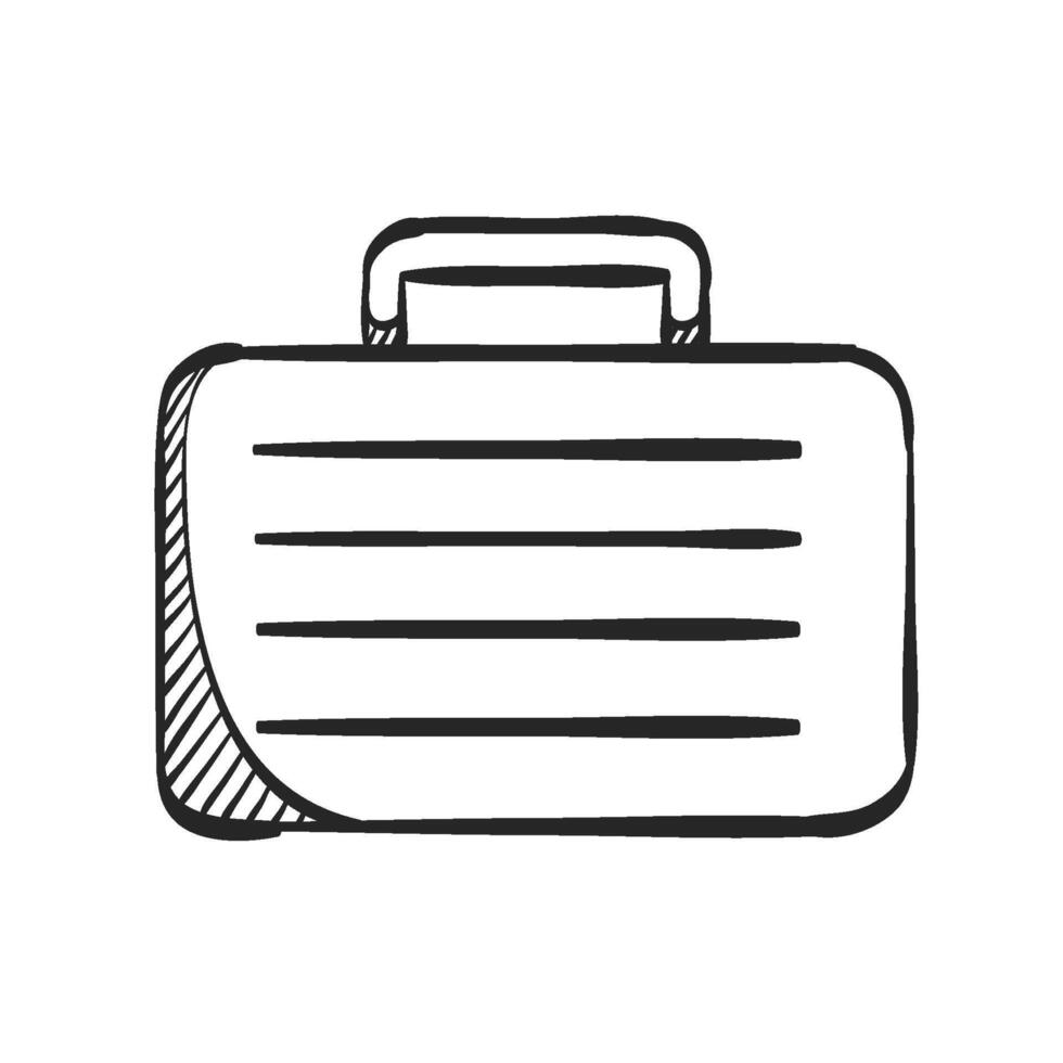 mano disegnato schizzo icona attività commerciale valigia vettore