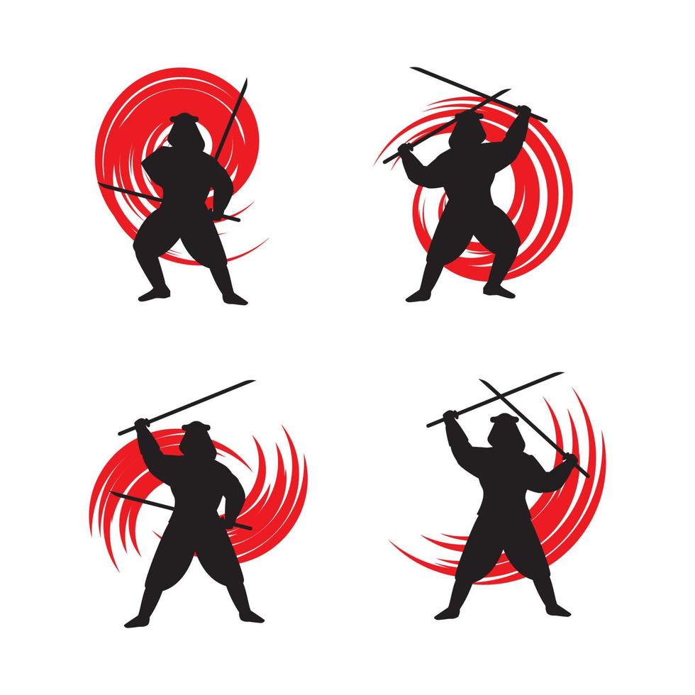 silhouette samurai icona illustrazione vettoriale