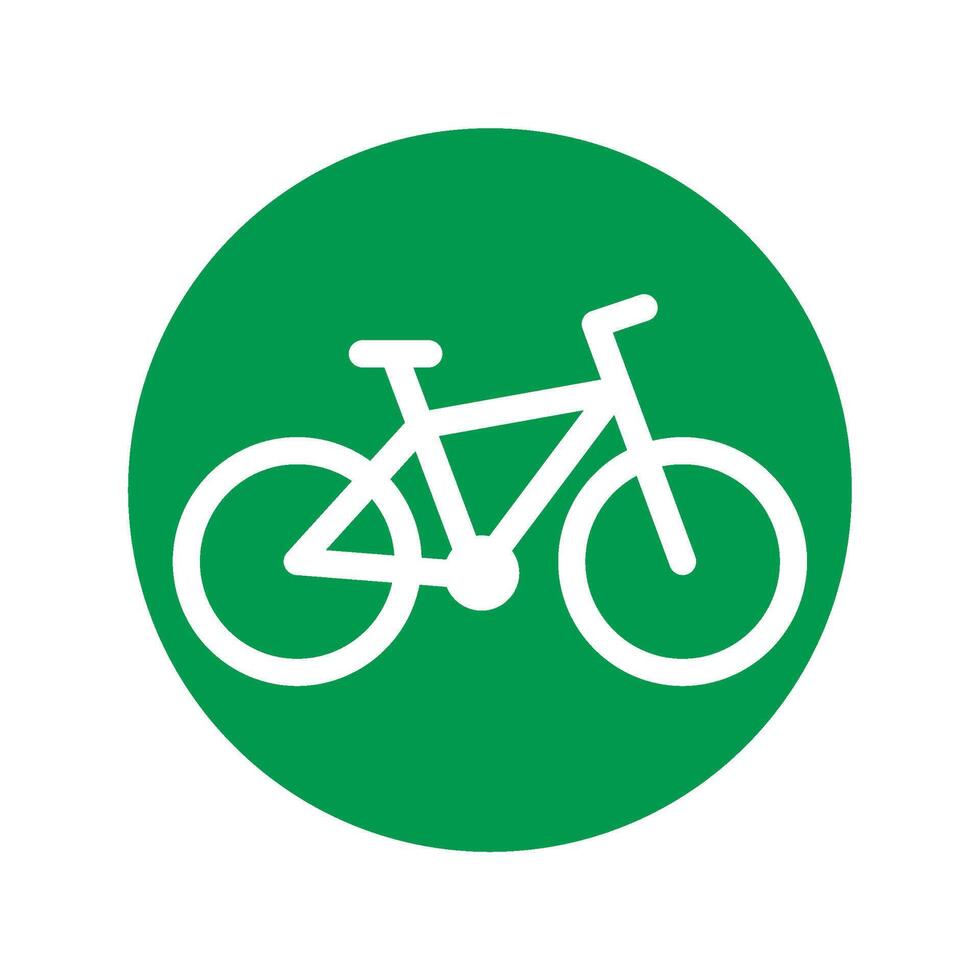 eco riutilizzabile trasporto cartello , verde bicicletta simbolo. vettore eco cartello, simbolo bio trasporto, trasporto bicicletta, bicicletta verde energia illustrazione