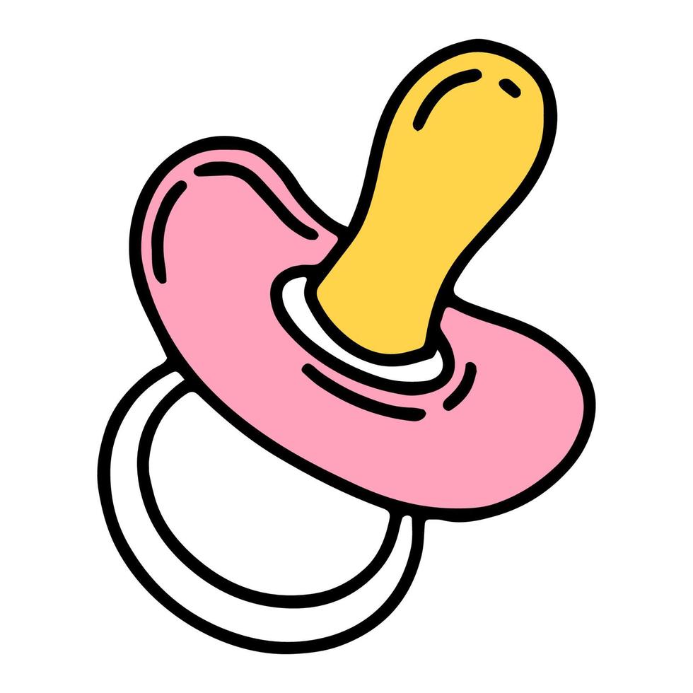 icona del capezzolo ciuccio bambino in colore rosa vettore