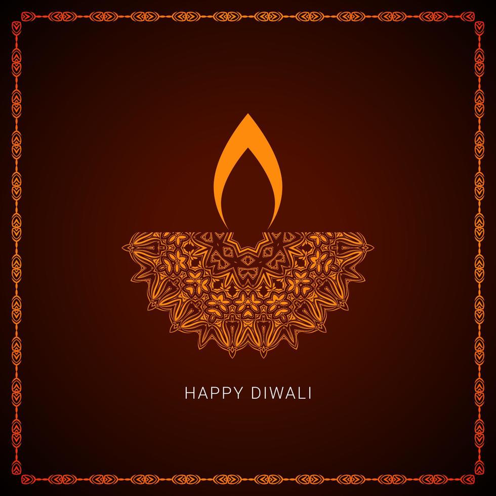 bellissimo disegno di saluto del festival di diwali indiano vettore