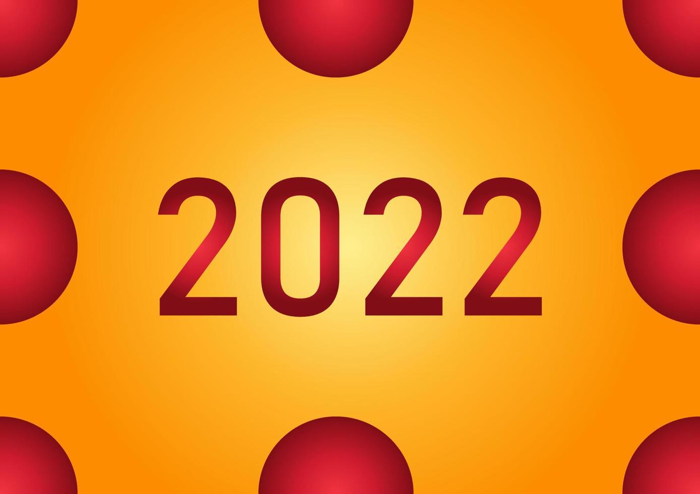 sfondo del tema del nuovo anno 2022 con sfondo oro vettore