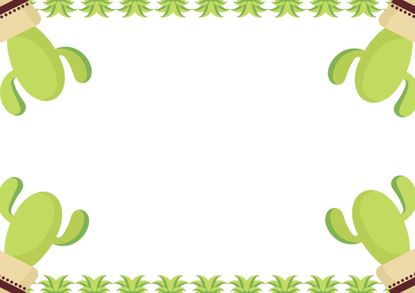 sfondo di cactus su sfondo bianco vettore