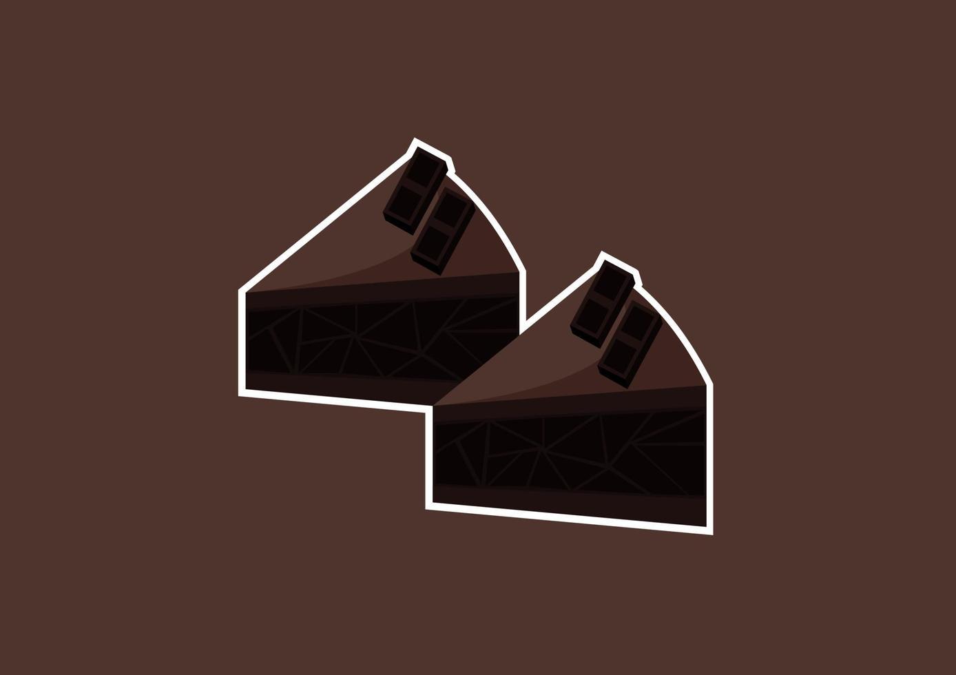 illustrazione di un pezzo di torta al cioccolato vettore