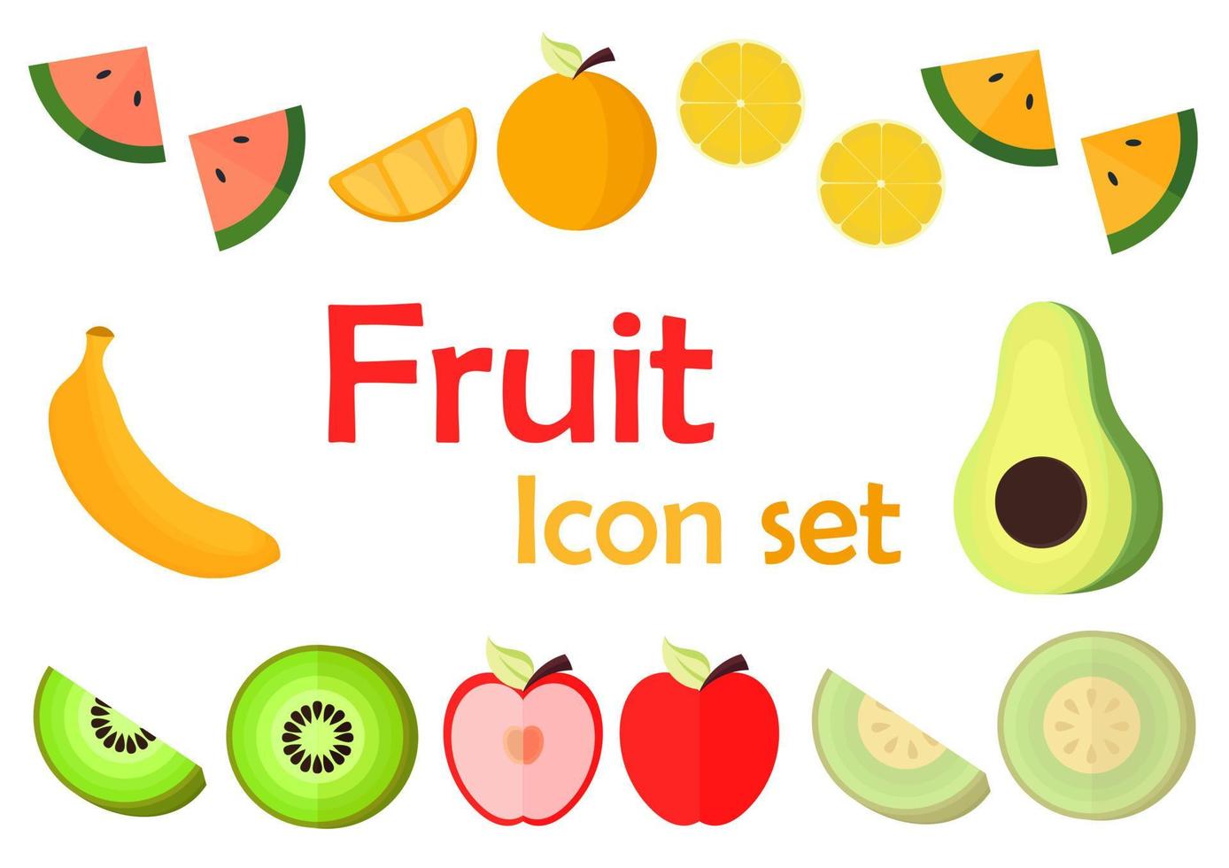 set di icone di frutta fresca e dolce vettore