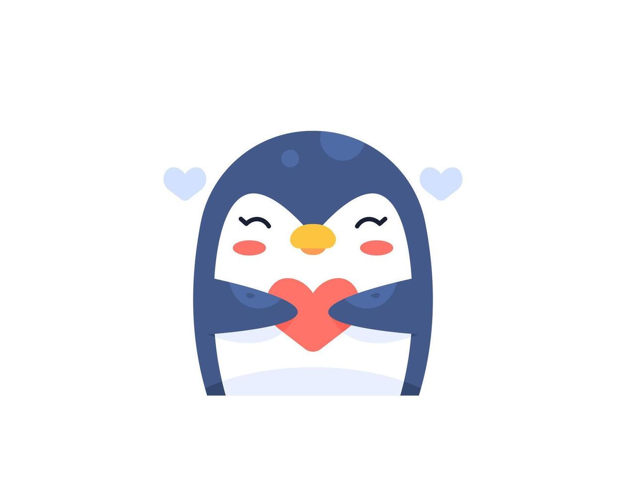 un illustrazione di un' carino pinguino Tenere un' cuore o simbolo di amore. divertente, carino, e adorabile pinguino personaggi. animali e amore. grafico elementi di San Valentino giorno. illustrazione design per manifesto vettore