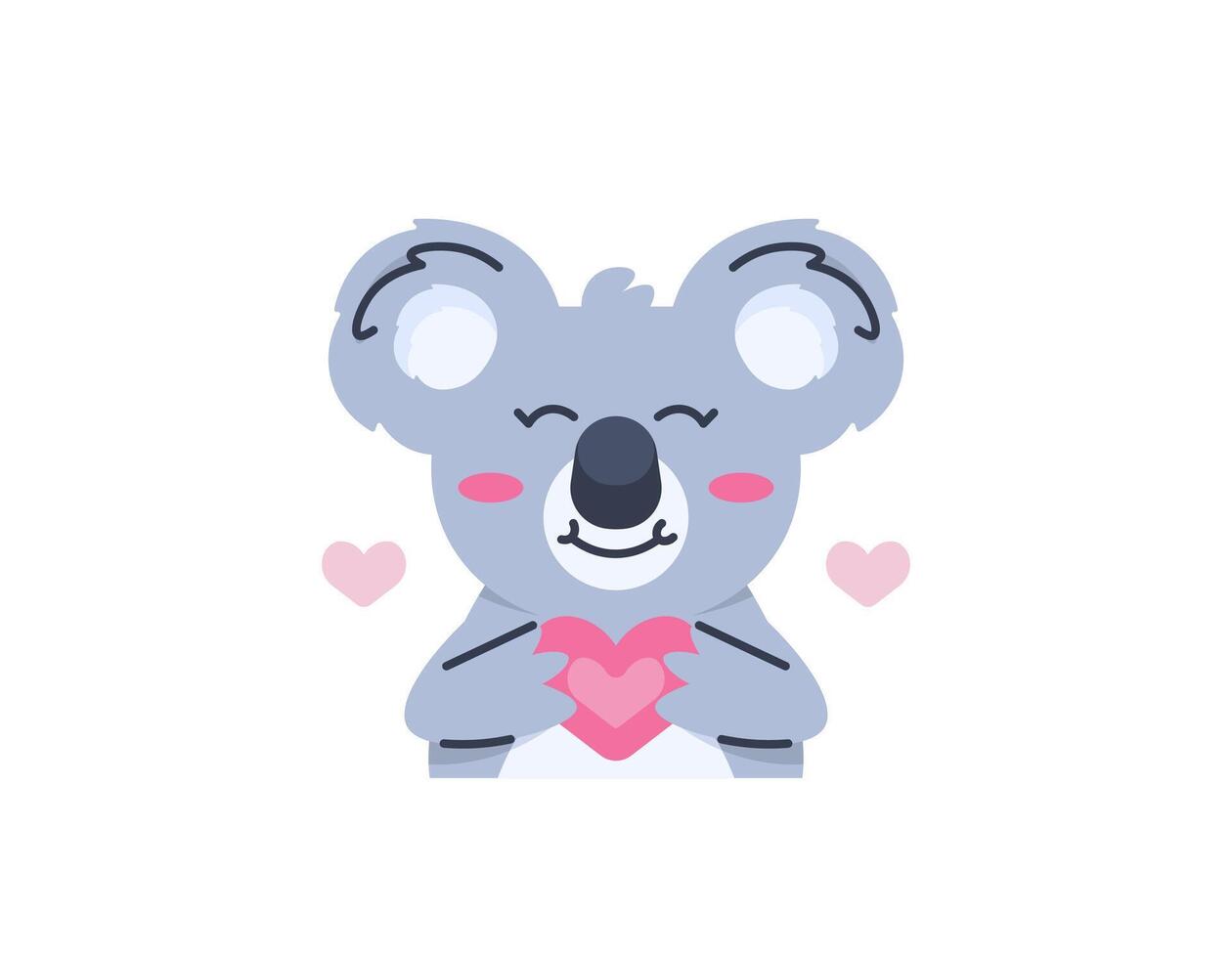 un illustrazione di un' carino koala Tenere un' cuore o simbolo di amore. divertente, carino, e adorabile koala carattere. animali e amore. grafico elementi di san valentino giorno. illustrazione design per manifesto vettore