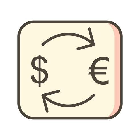 Scambi l&#39;euro con l&#39;icona di vettore del dollaro