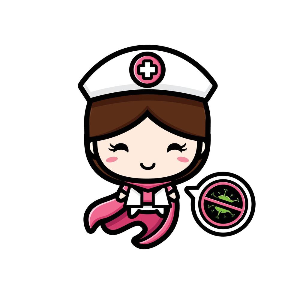 simpatico personaggio mascotte infermiera vettore