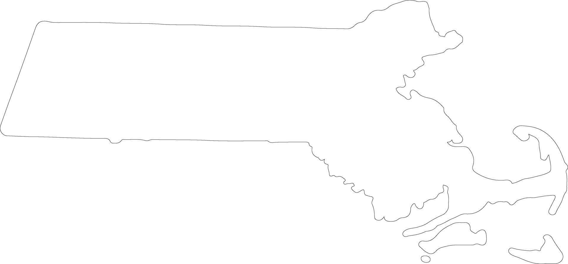 Massachusetts unito stati di America schema carta geografica vettore