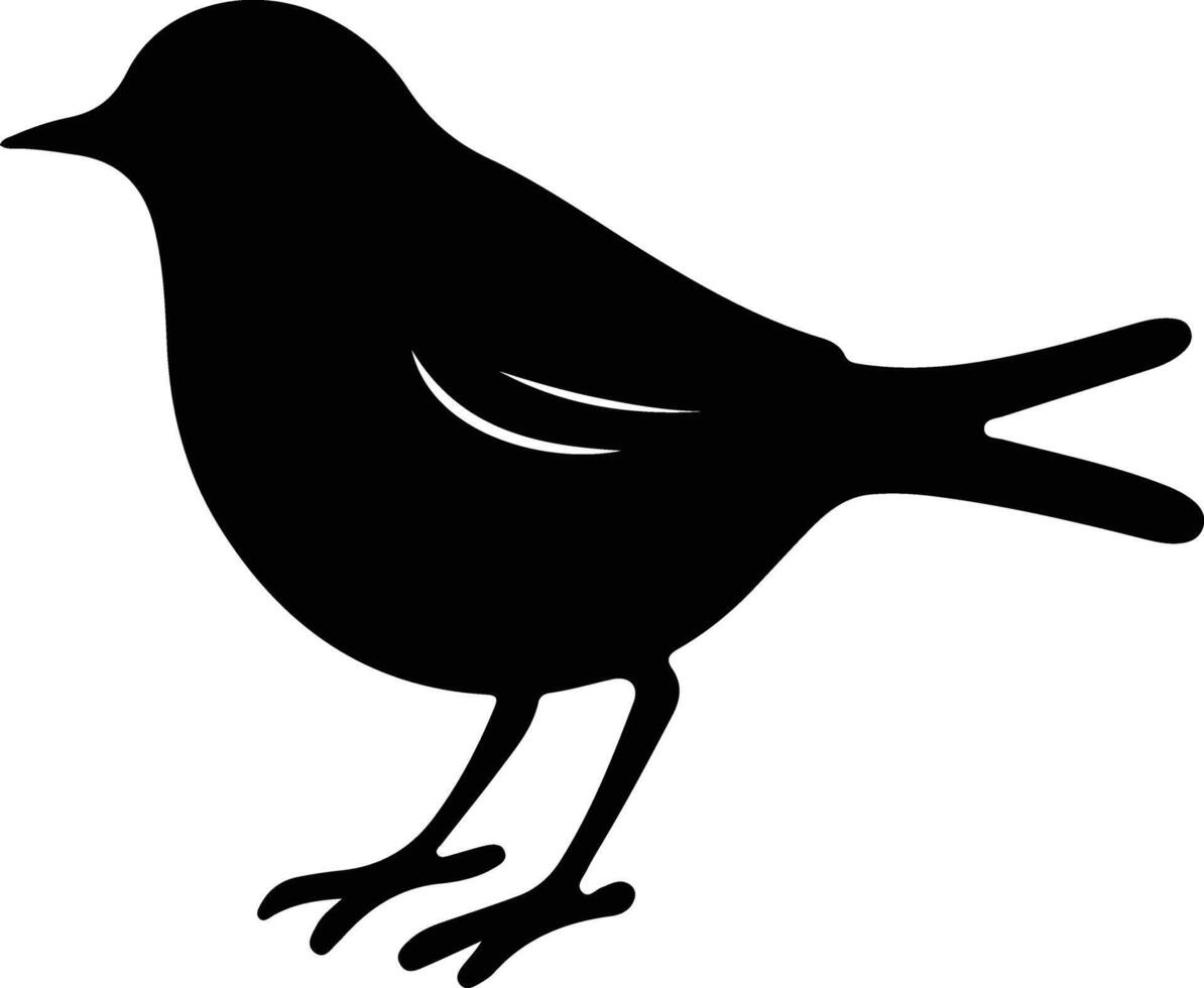 americanrobin nero silhouette vettore