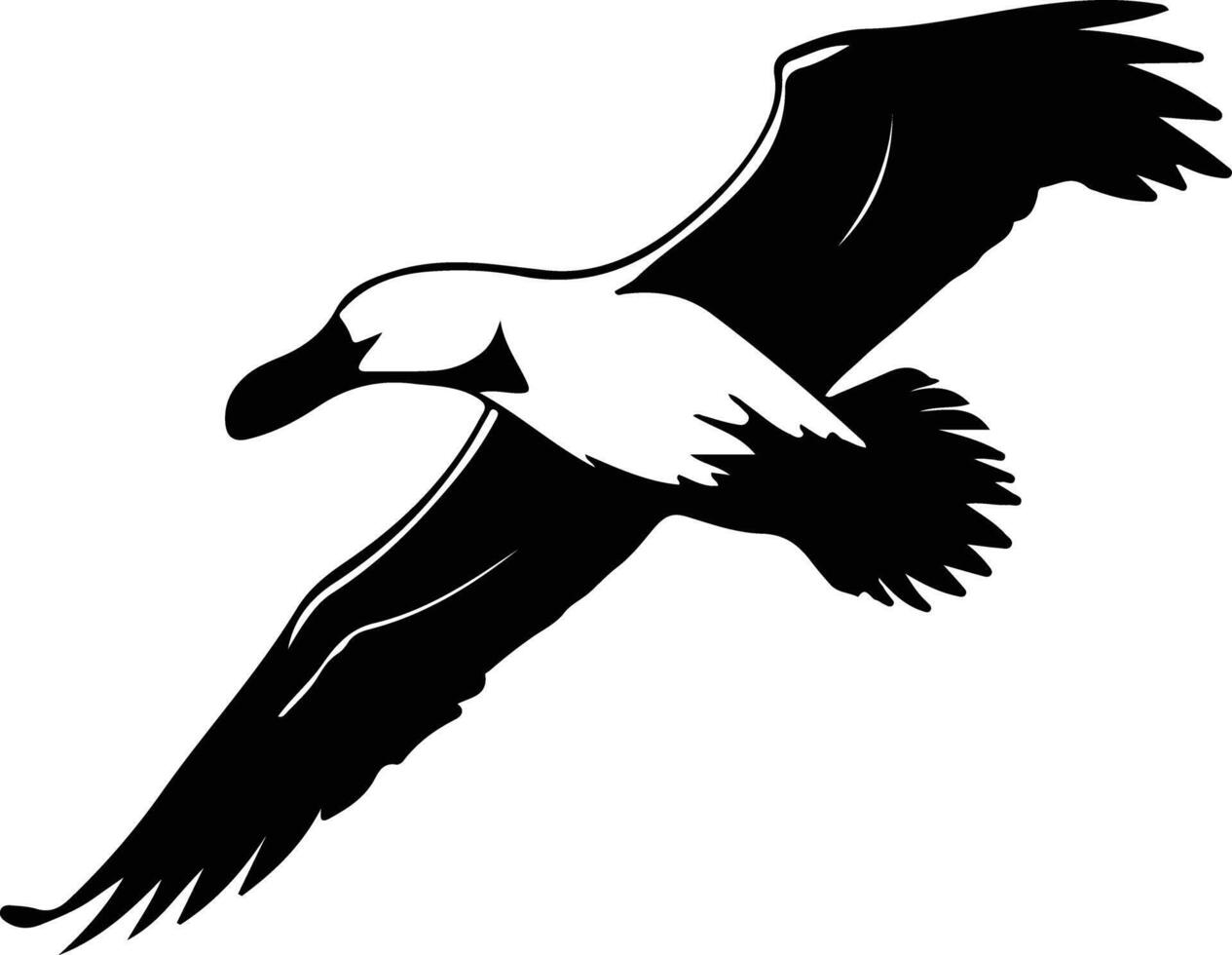albatro nero silhouette vettore
