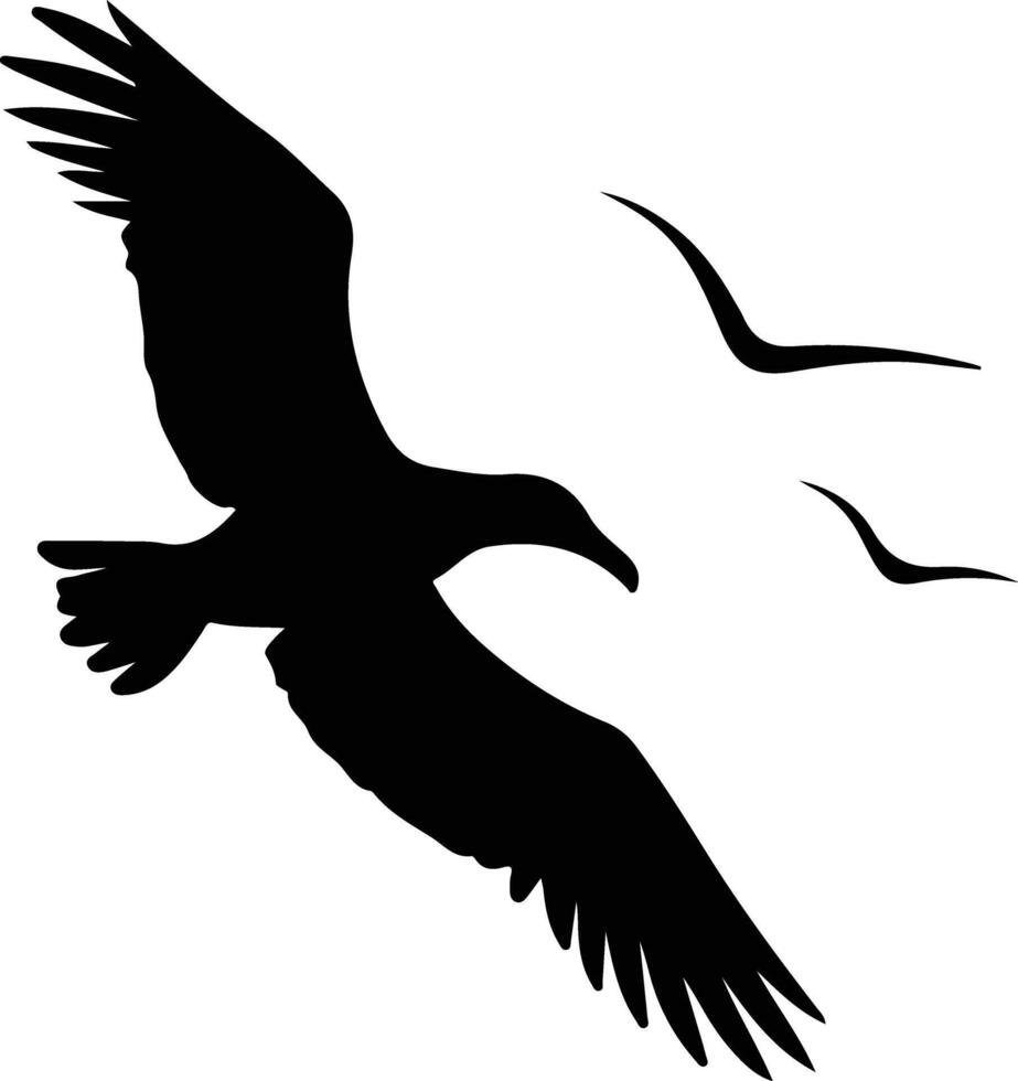 albatro nero silhouette vettore