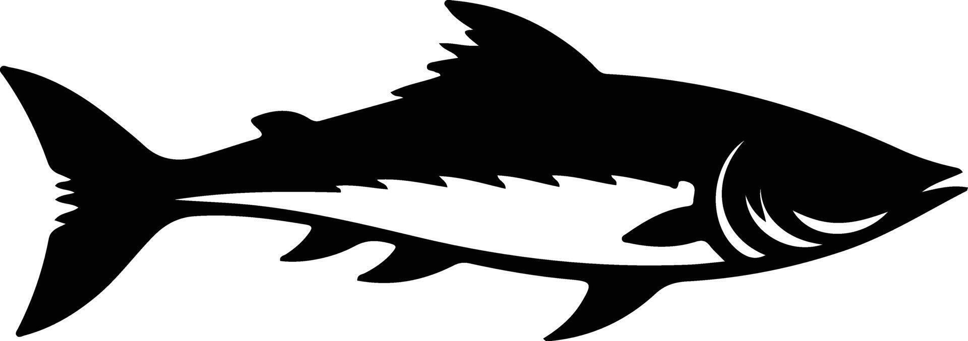 Barracuda nero silhouette vettore