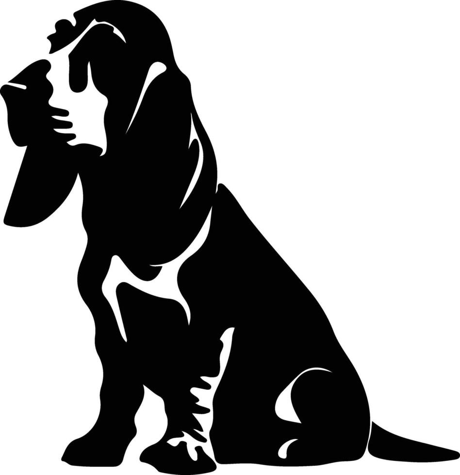 bassetto cane da caccia silhouette vettore
