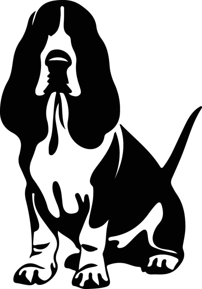 bassetto cane da caccia silhouette vettore