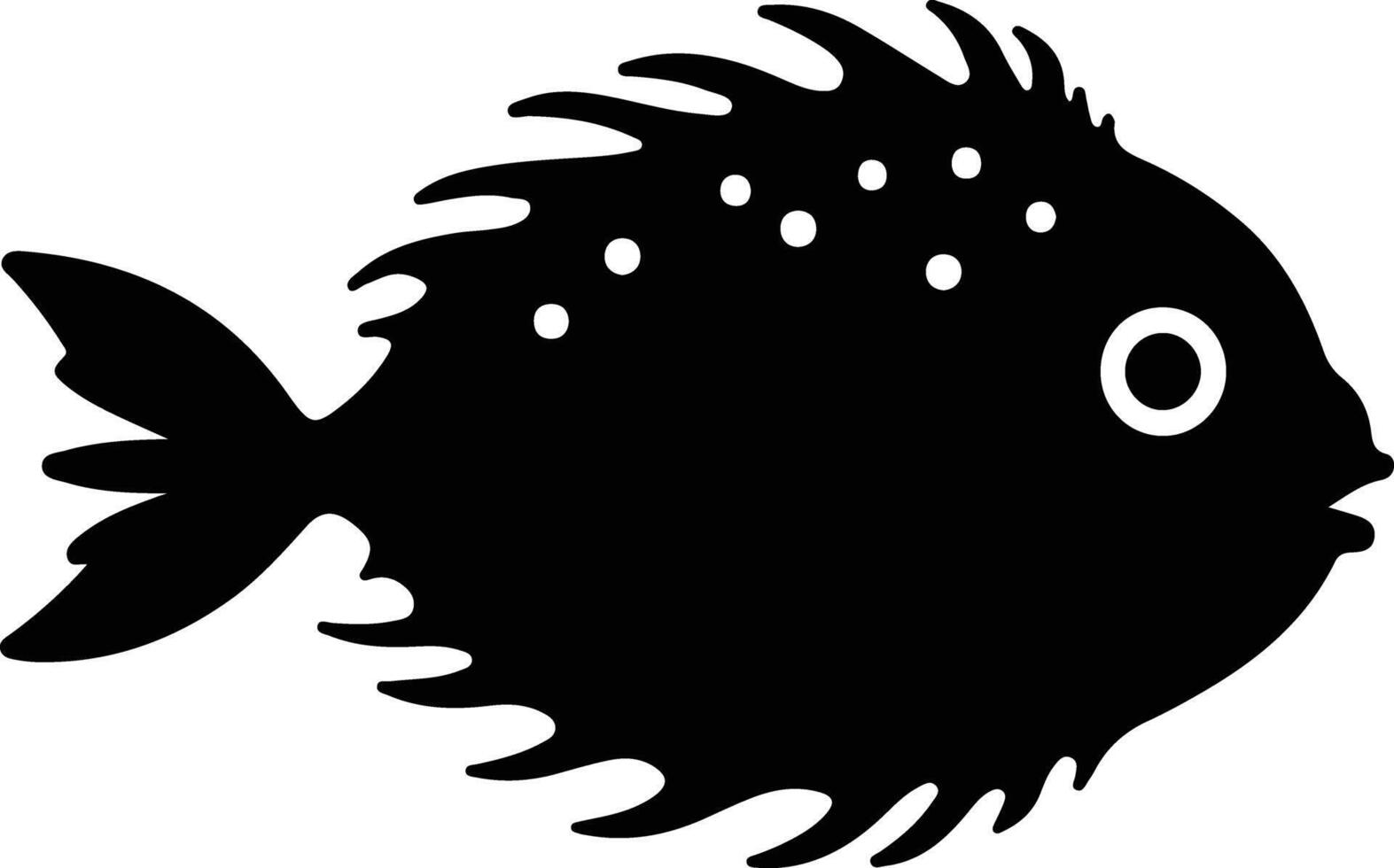 Blowfish nero silhouette vettore