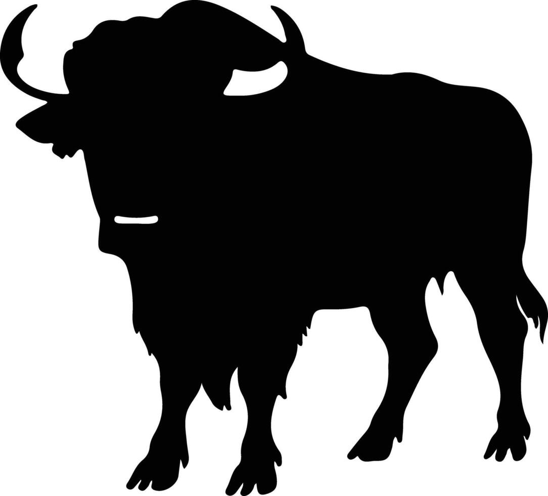 bufalo nero silhouette vettore