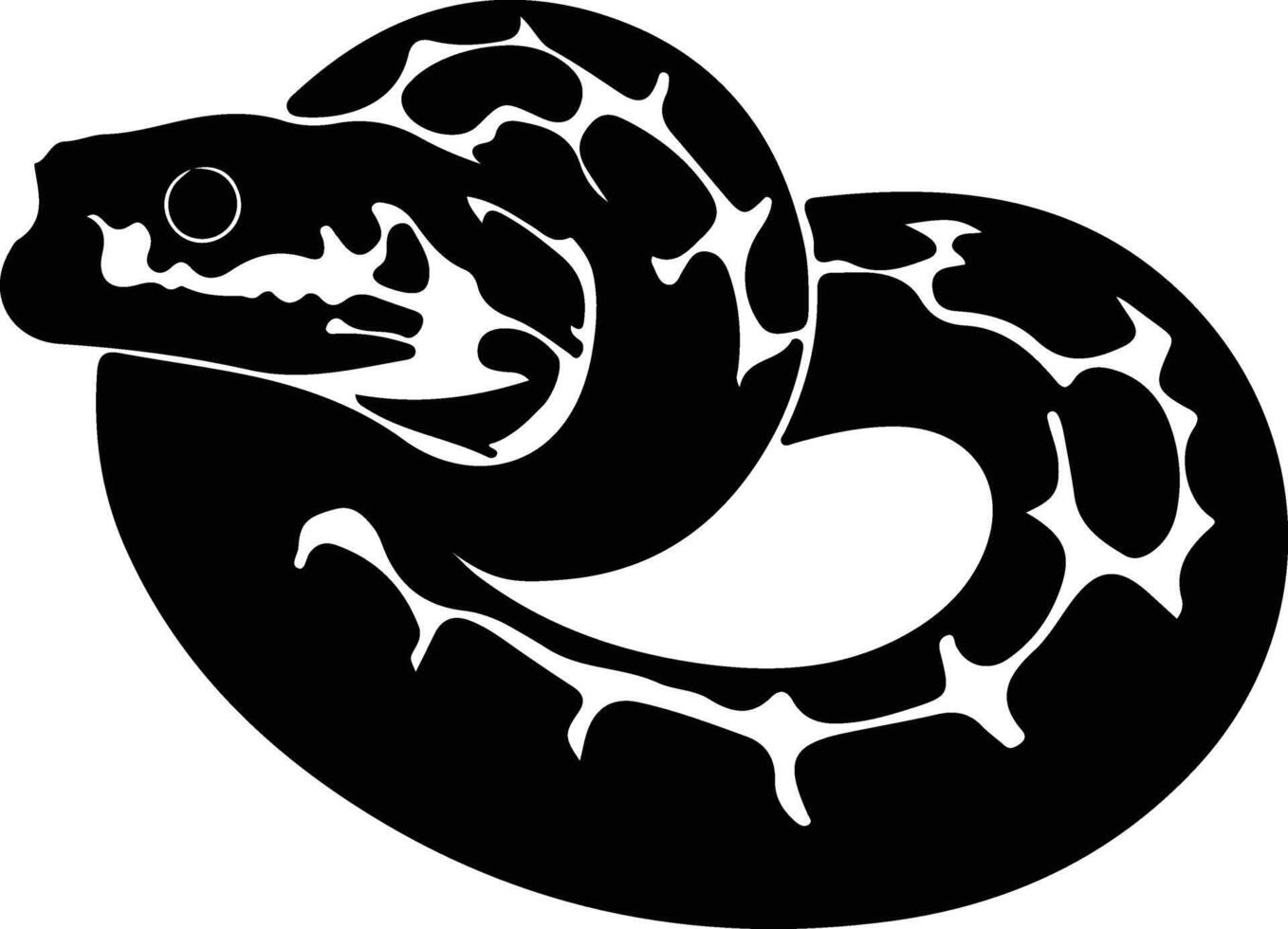 Toro serpente nero silhouette vettore