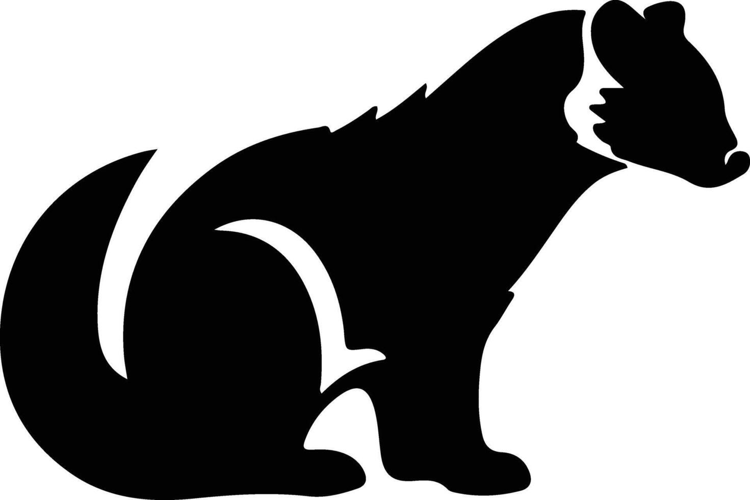 coati nero silhouette vettore