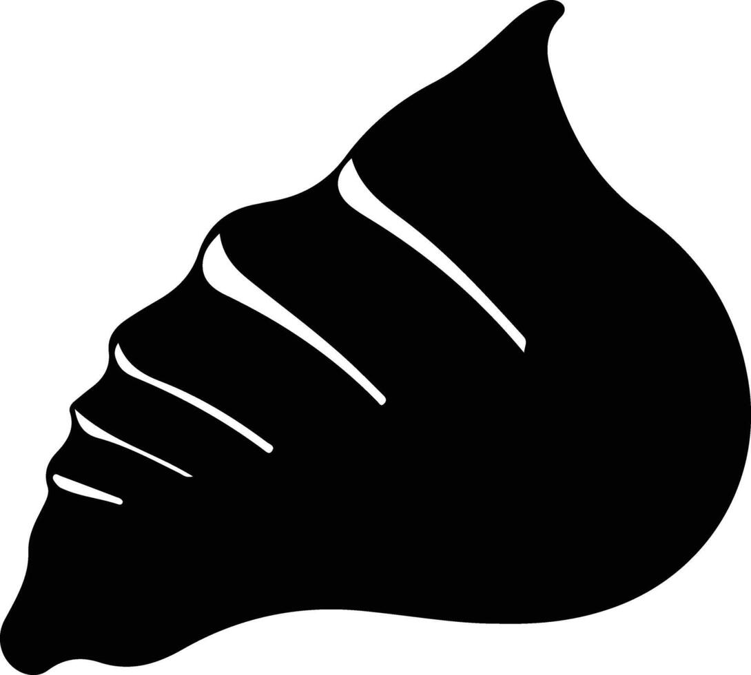 conchiglia nero silhouette vettore