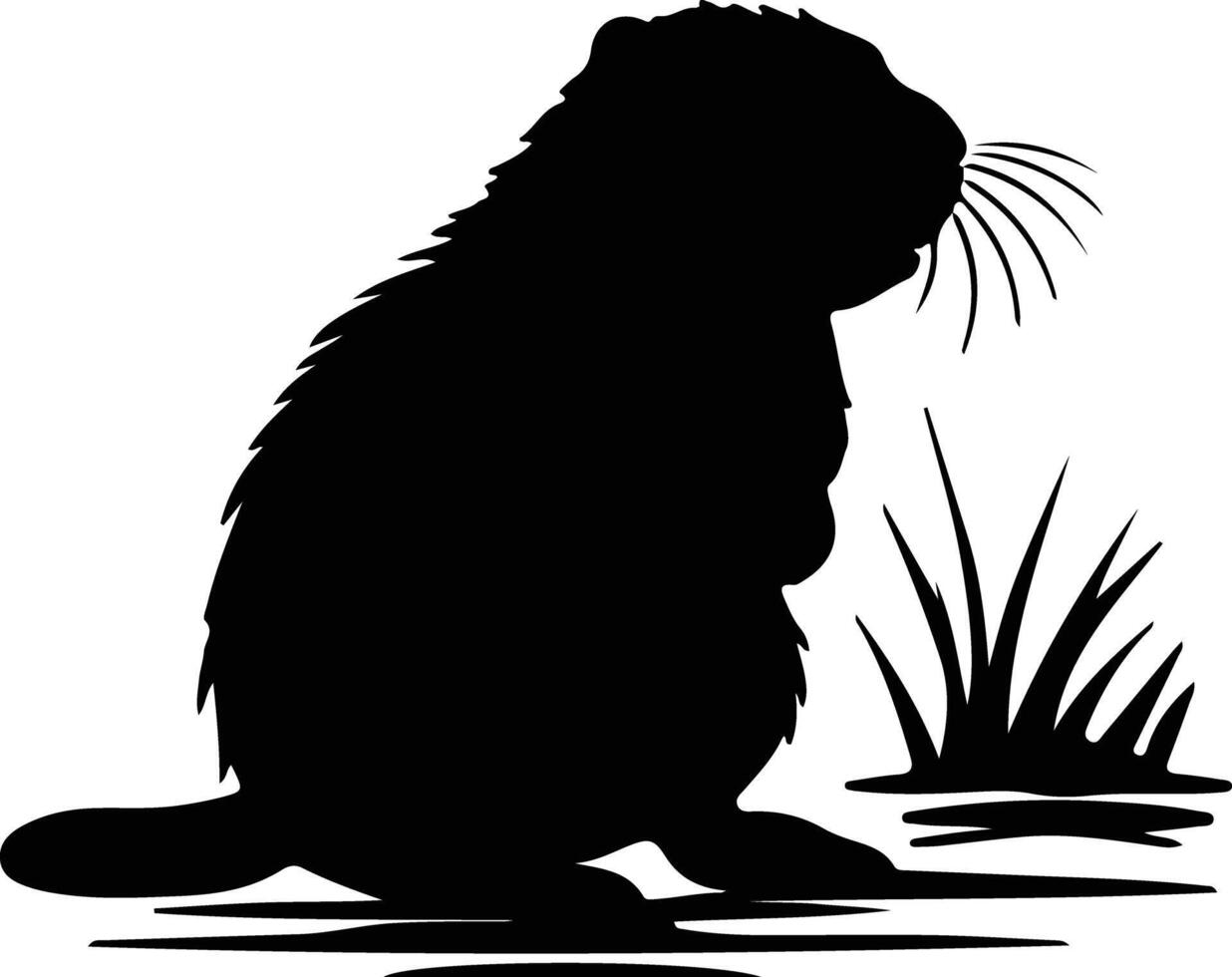 nutria nero silhouette vettore