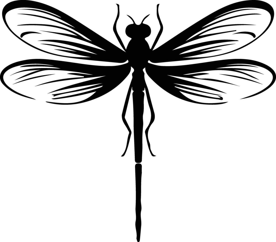 damselfly nero silhouette vettore