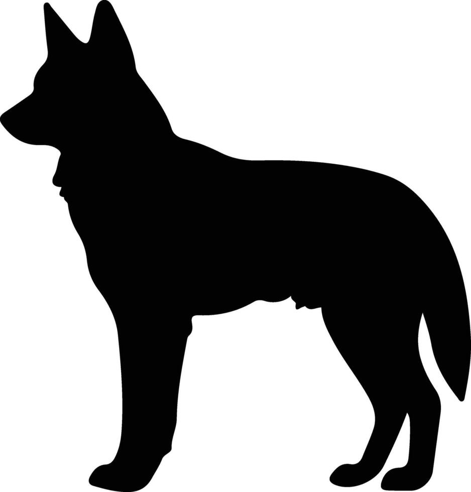 dingo nero silhouette vettore