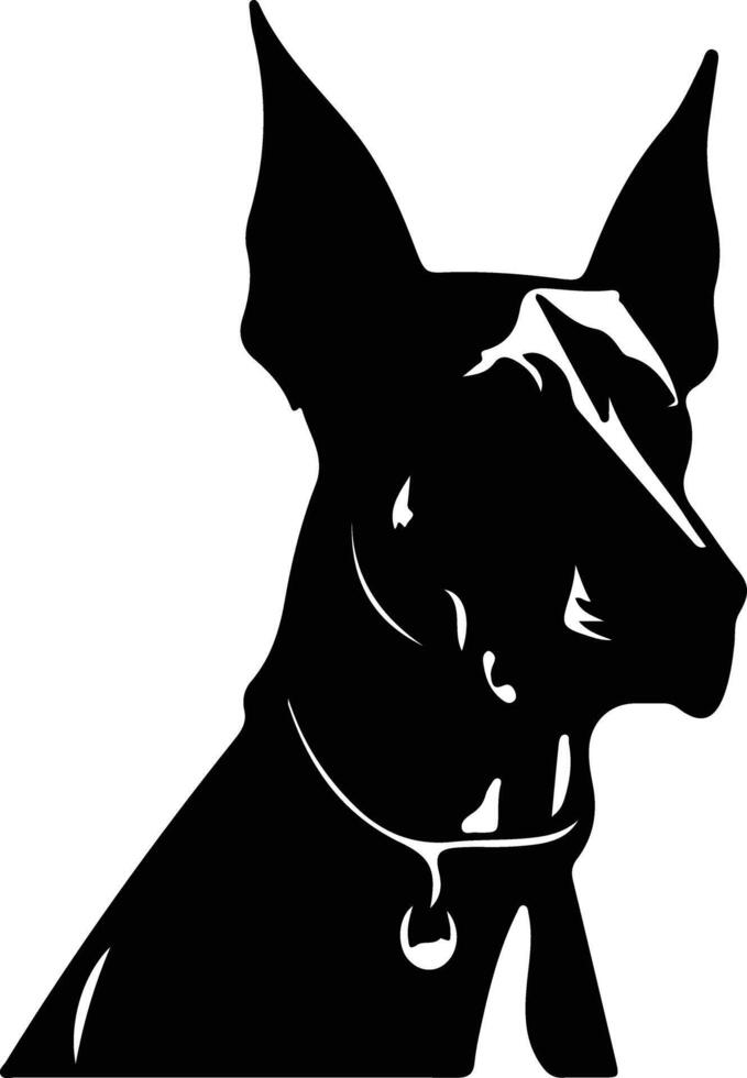 doberman pinscher nero silhouette vettore