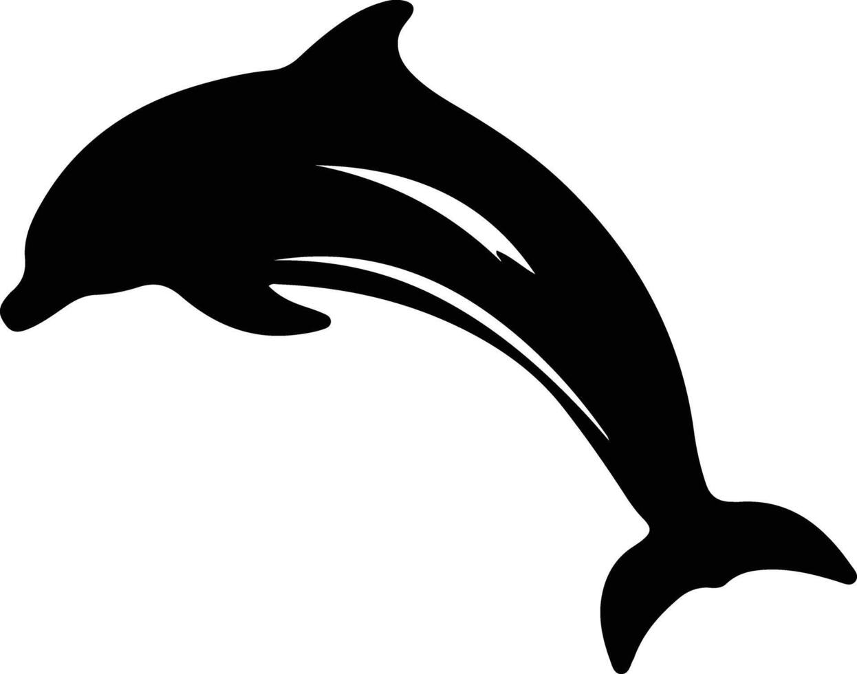 delfino bottlenose nero silhouette vettore