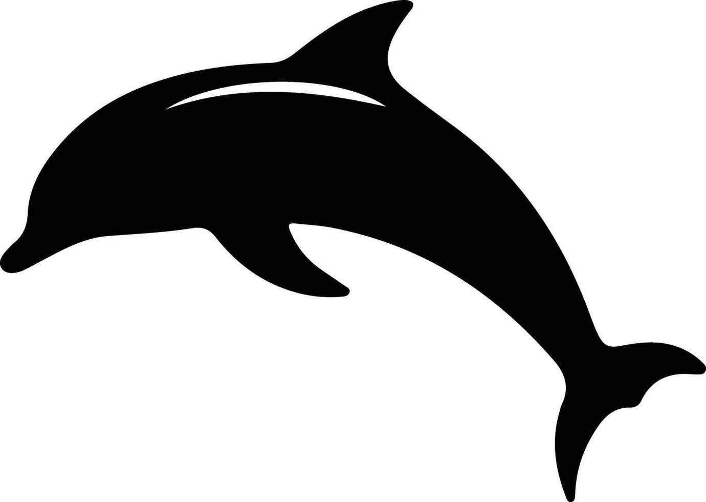 delfino bottlenose nero silhouette vettore