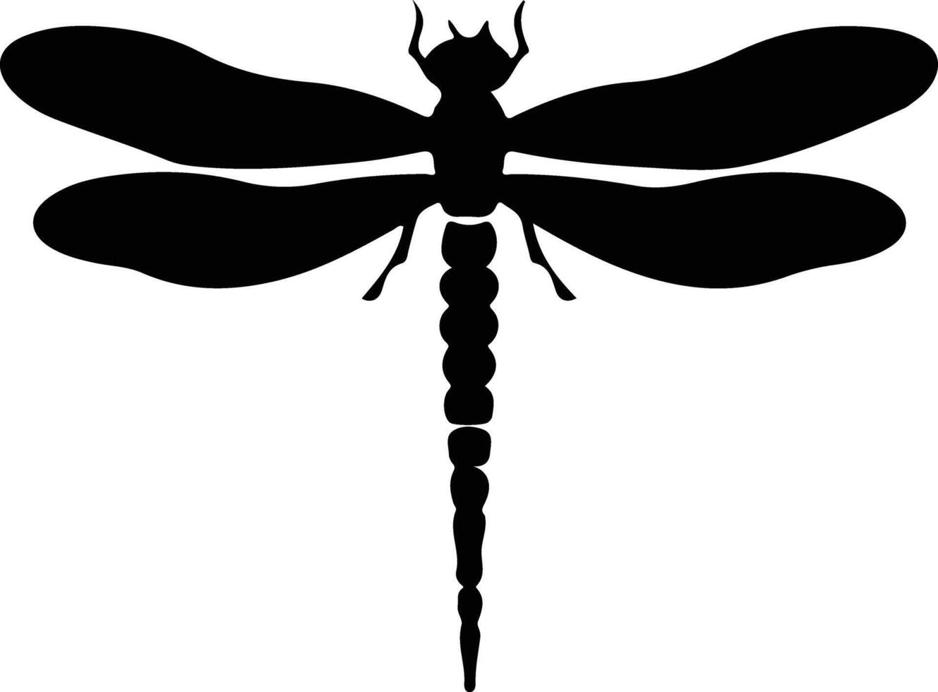 libellula nero silhouette vettore