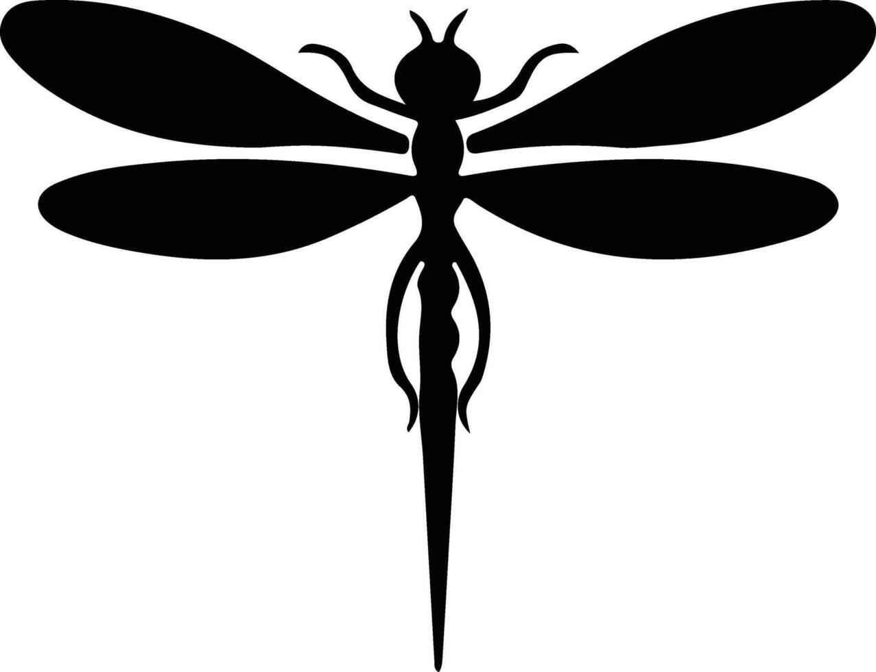 libellula nero silhouette vettore