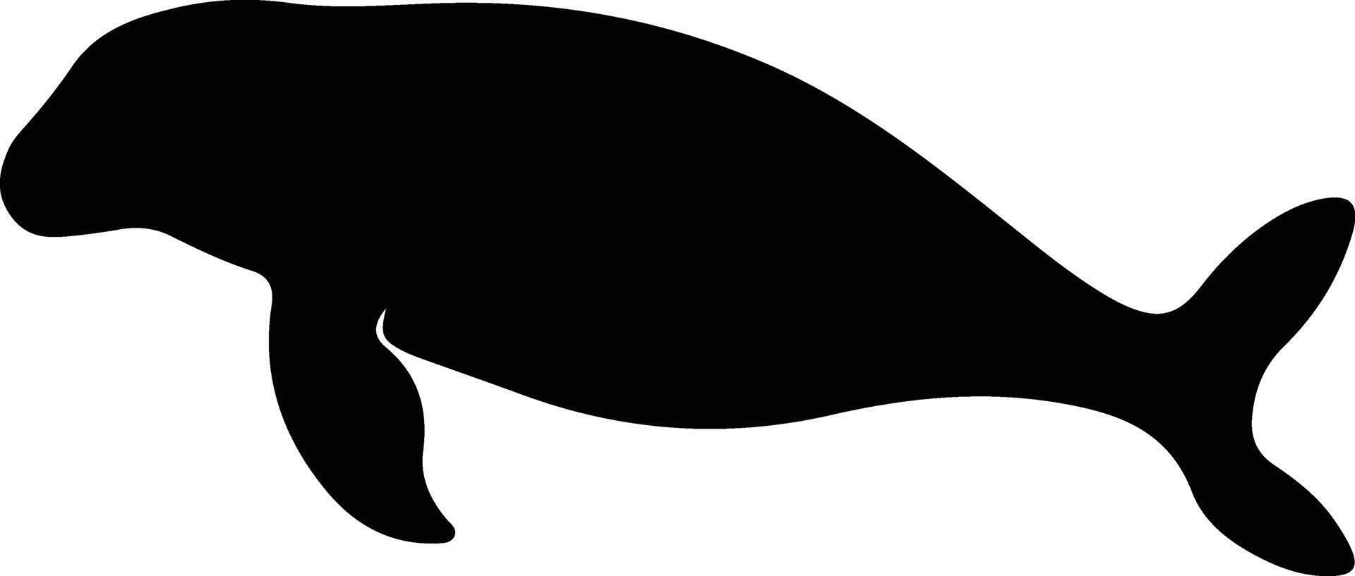 dugongo nero silhouette vettore