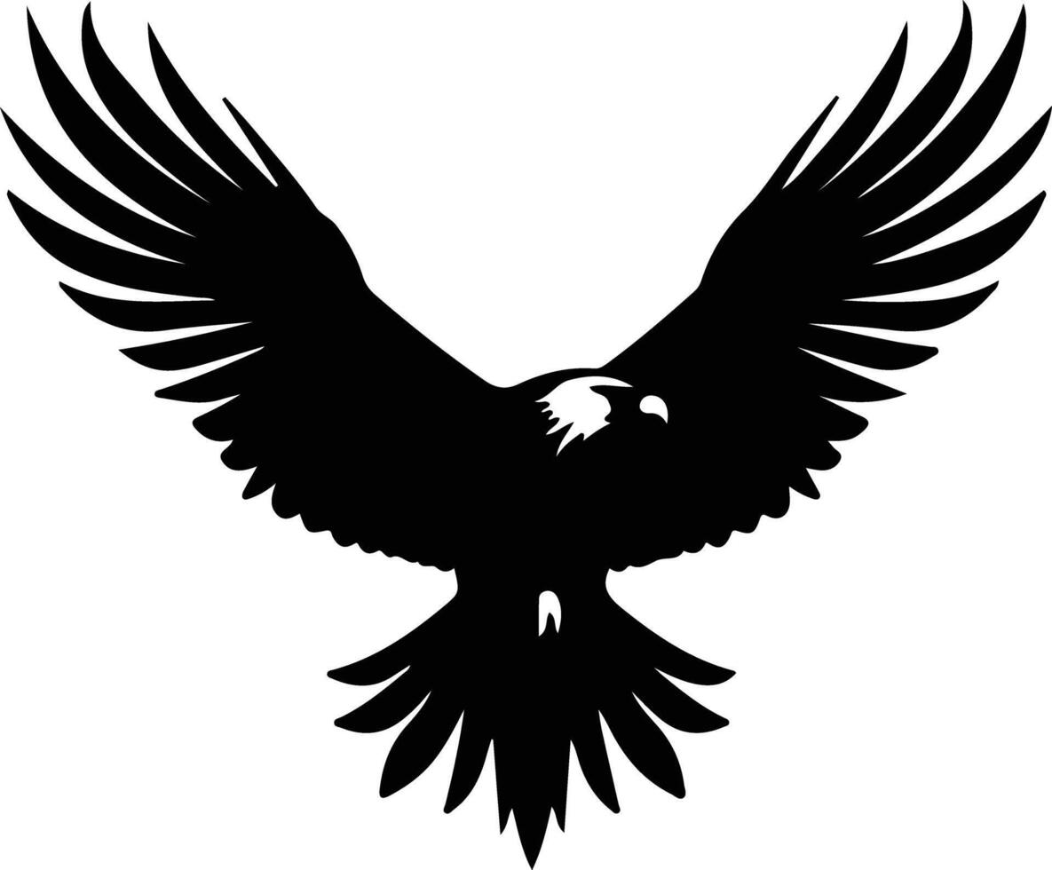 aquila nero silhouette vettore