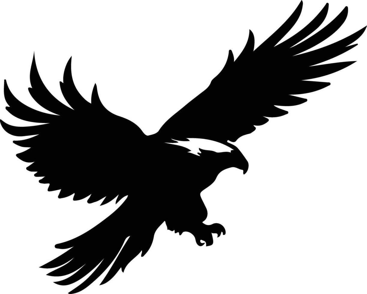 aquila nero silhouette vettore