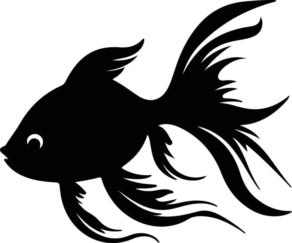 pesce rosso nero silhouette vettore