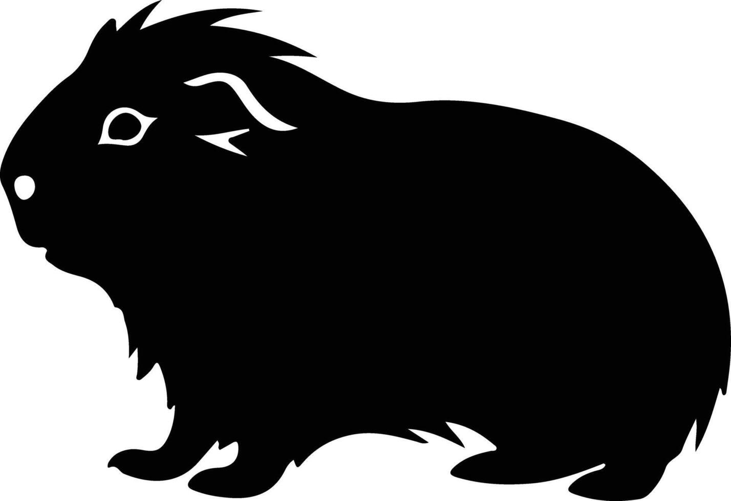 Guinea maiale nero silhouette vettore